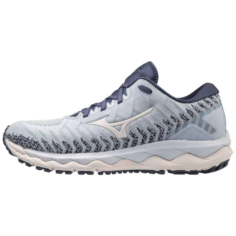 Mizuno Wave Sky 4 WAVEKNIT™ D (Wide) Női Futócipő Fehér/Sötétkék OKN371586